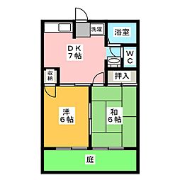 ロイヤルグリーン2 2DKの間取図画像