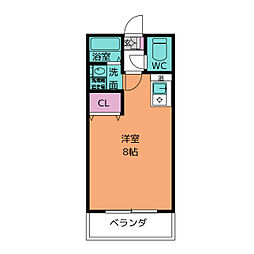 サンビレッジ白金 ワンルームの間取図画像