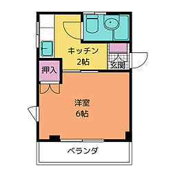 メゾン・ド・フローラ 1Kの間取図画像