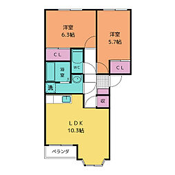 間取図画像 2LDK
