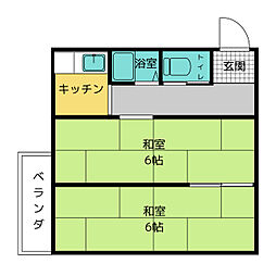 いろはビル 2Kの間取図画像