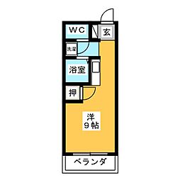グリーンガーデン春里 ワンルームの間取図画像