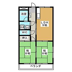 ツインパル2 2LDKの間取図画像
