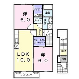 ヴィーヴォ1 2LDKの間取図画像