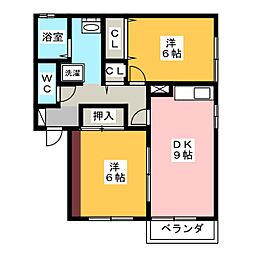 サウスロックトチマツ3 2DKの間取図画像