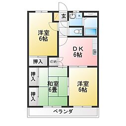 ア・ドリーム多田 3DKの間取図画像