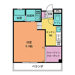 ブリッジゲート南棟 1Kの間取図画像