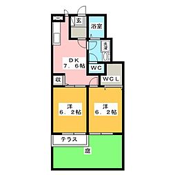 グリーンヒルズ芥見 2DKの間取図画像