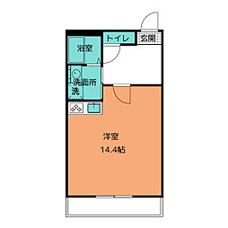 R ワンルームの間取図画像