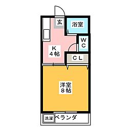 エクセル 1Kの間取図画像