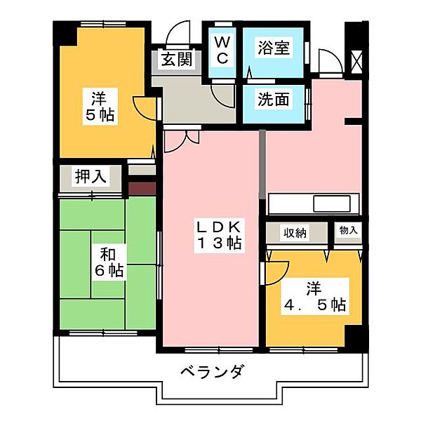 第3北浜田マンション ｜三重県四日市市北浜田町(賃貸マンション3LDK・7階・63.00㎡)の写真 その2