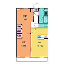 ララス・プランドール  ｜ 三重県四日市市日永２丁目（賃貸マンション2LDK・2階・57.60㎡） その2