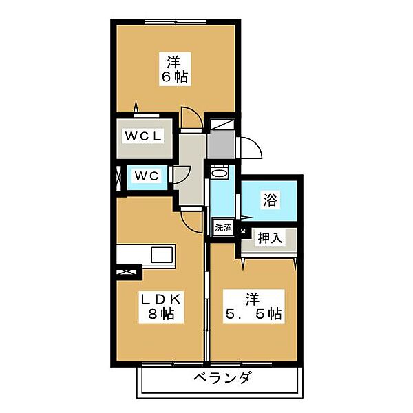 フローラルパークス　Ａ棟 ｜三重県四日市市大字西阿倉川(賃貸アパート2DK・2階・47.13㎡)の写真 その2