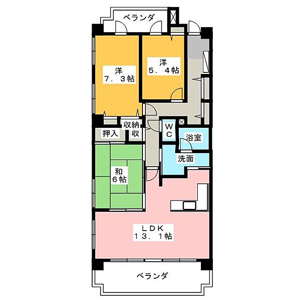 グリーンシャトーＨＴ ｜三重県四日市市九の城町(賃貸マンション3LDK・3階・85.83㎡)の写真 その2