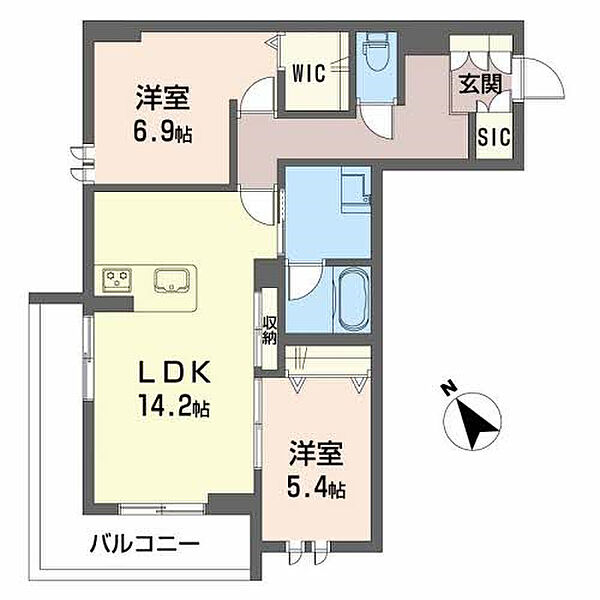 シャーメゾンM 201｜三重県四日市市羽津町(賃貸マンション2LDK・2階・70.39㎡)の写真 その2