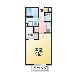 クレール翔 1Kの間取図画像