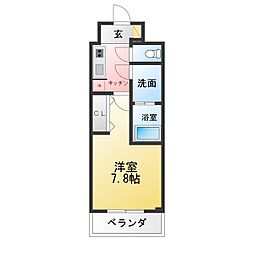 S-RESIDENCE四日市駅前couleur(クルール) 1Kの間取図画像