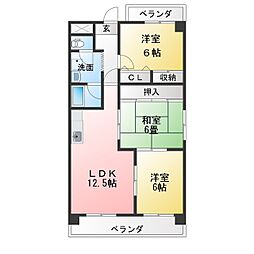 グランレーヴ 3LDKの間取図画像