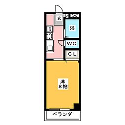 エスポワール生和 1Kの間取図画像