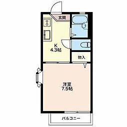 シングルハウスY 1Kの間取図画像