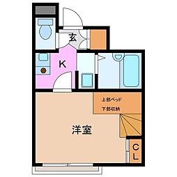 レオパレス菊水 1Kの間取図画像