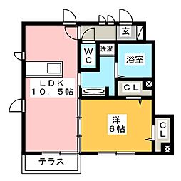 エムケーシープ 1LDKの間取図画像