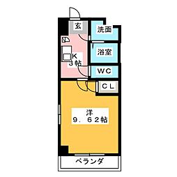 S-FORT四日市西新地 1Kの間取図画像