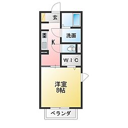 ポータリィ三ツ谷 1Kの間取図画像