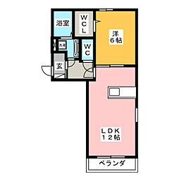 ルミエールYamato 1LDKの間取図画像