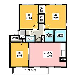大和の里C 3LDKの間取図画像