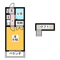 ビバリーシャロン 1Kの間取図画像
