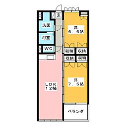 緑庵 2LDKの間取図画像