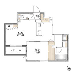 Largo unomori 1LDKの間取図画像