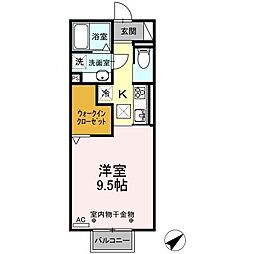 フィオーレ・ロッソ 1Kの間取図画像