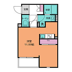 シュペール ワンルームの間取図画像