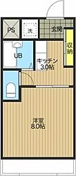 Kハウス 1Kの間取図画像