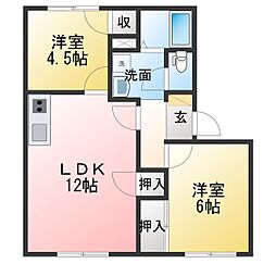 メゾン・ド・トレゾア 2LDKの間取図画像