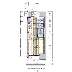 プレサンス ジェネ 四日市中央通り 1Kの間取図画像