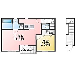 リーブルファイン赤堀 1LDKの間取図画像