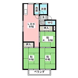 ハイツ笹川 3LDKの間取図画像