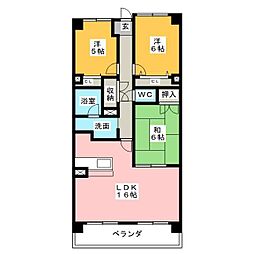 コート梅ケ丘 3LDKの間取図画像