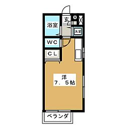 パサージュB ワンルームの間取図画像