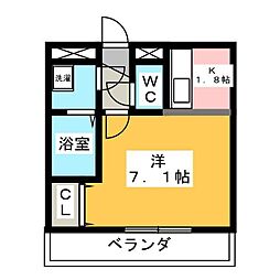 ユーミーマンション加藤A棟 1Kの間取図画像