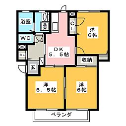 サニーアークC 3DKの間取図画像