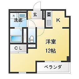 シュペール ワンルームの間取図画像