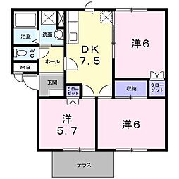 アドバンスA 3DKの間取図画像