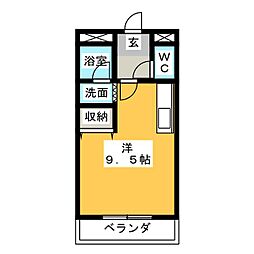 エルガーデン ワンルームの間取図画像