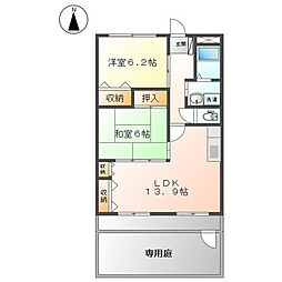 グランディール 2LDKの間取図画像