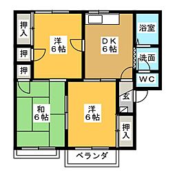 メゾンジュネス 3DKの間取図画像