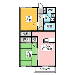 エルセントラル菰野 2LDKの間取図画像